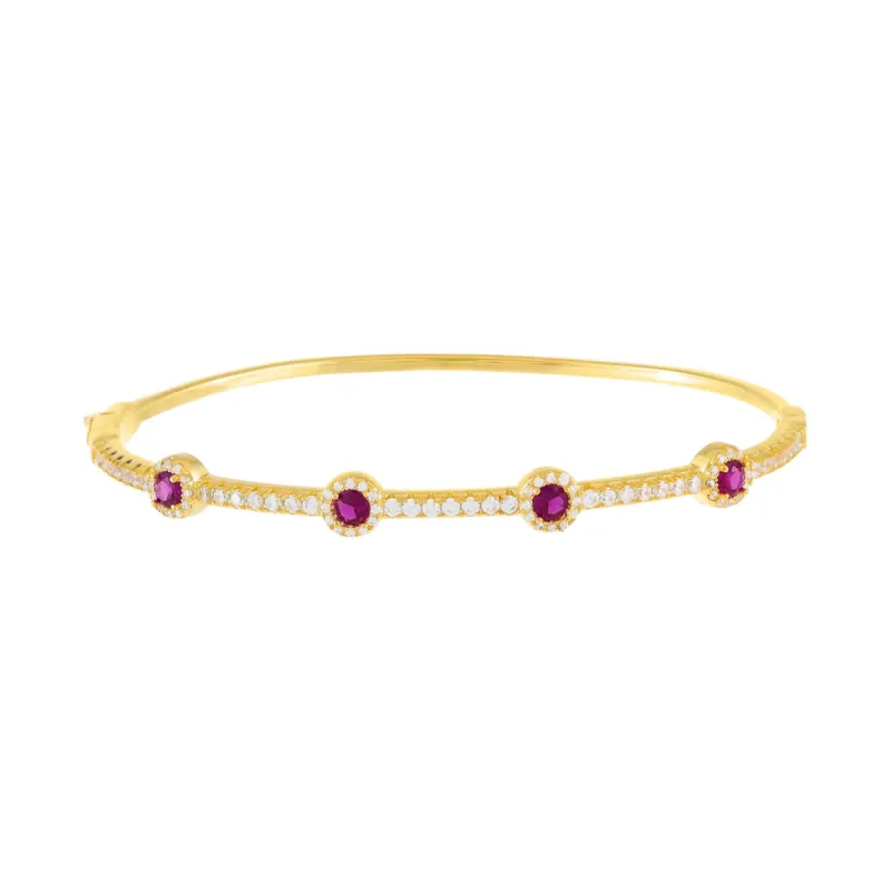 CZ Colored Solitaire Bangle sold by Adina Eden's