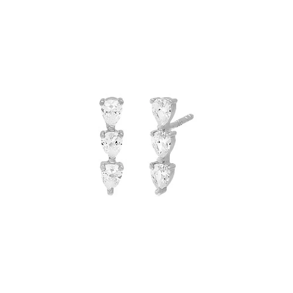 Triple Teardrop Bar Stud Earring sold by Adina Eden's product image thumbnail 5