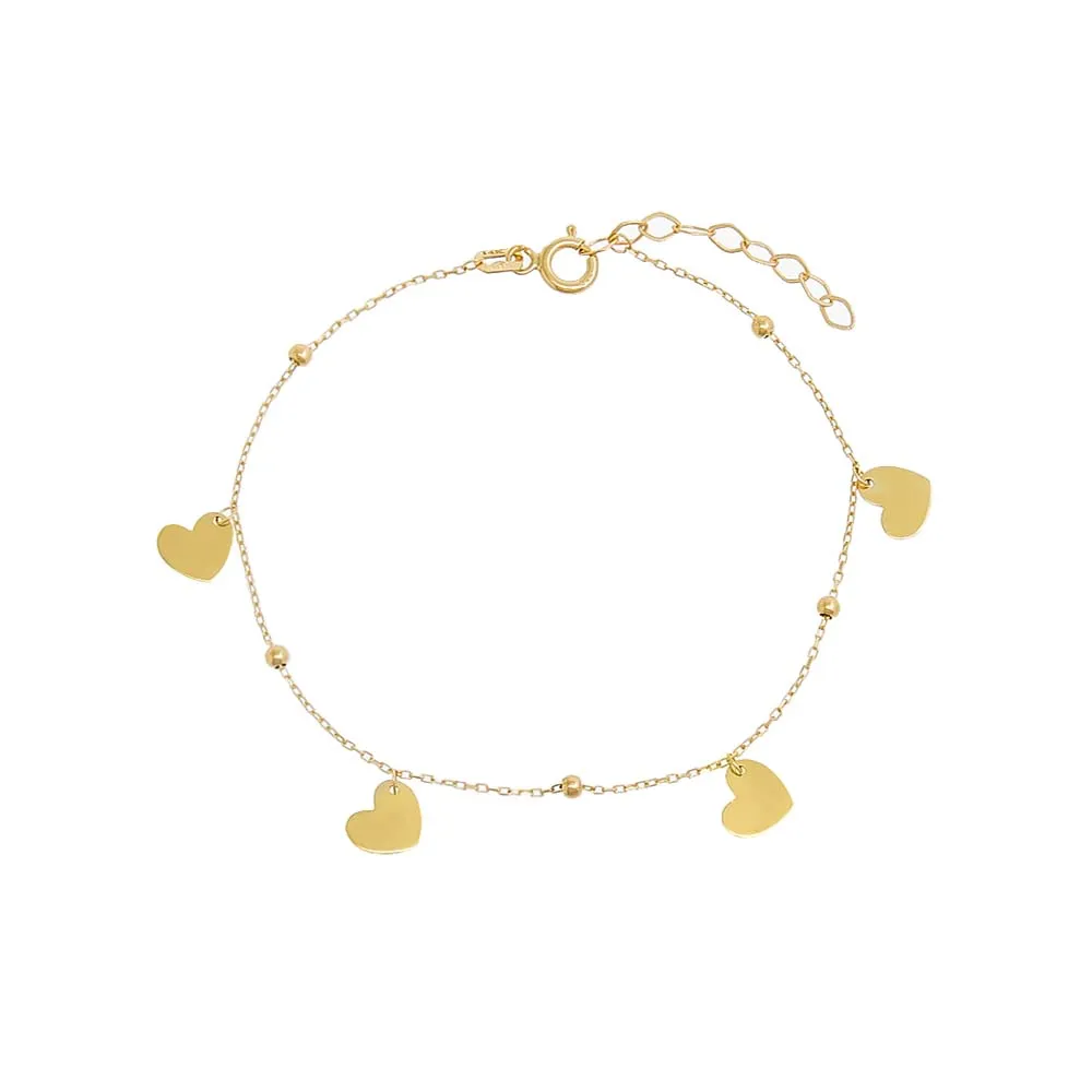 Dangling Heart Charm Bracelet 14K sold by Adina Eden's