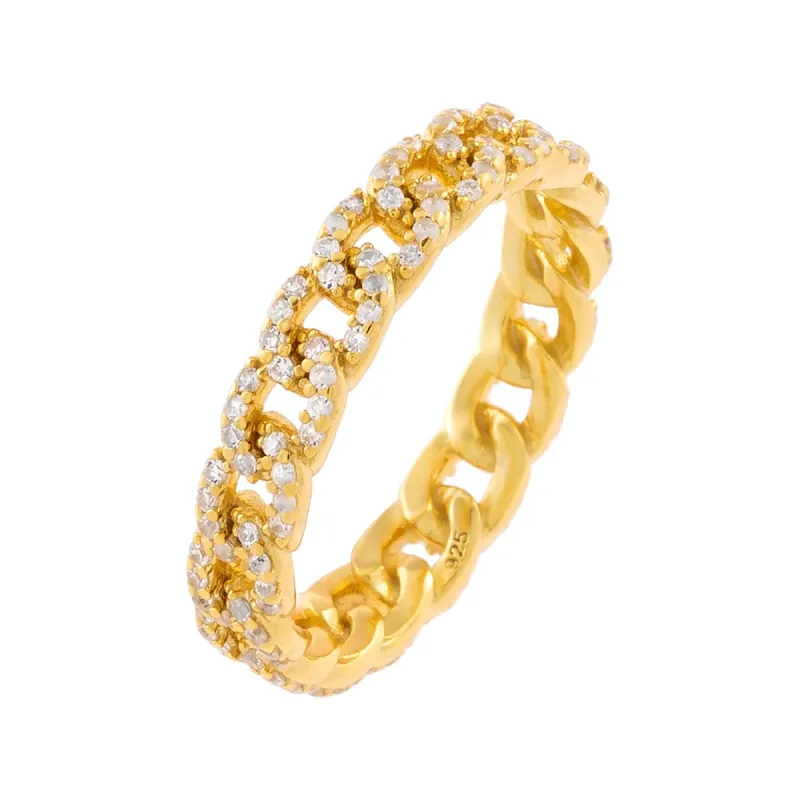 Thin CZ Chain Link Ring sold by Adina Eden's