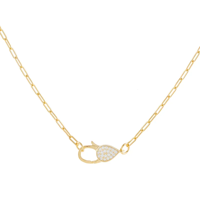 Pavé Clasp Link Necklace sold by Adina Eden's