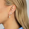 Pearl X CZ Cluster Stud Earring sold by Adina Eden's