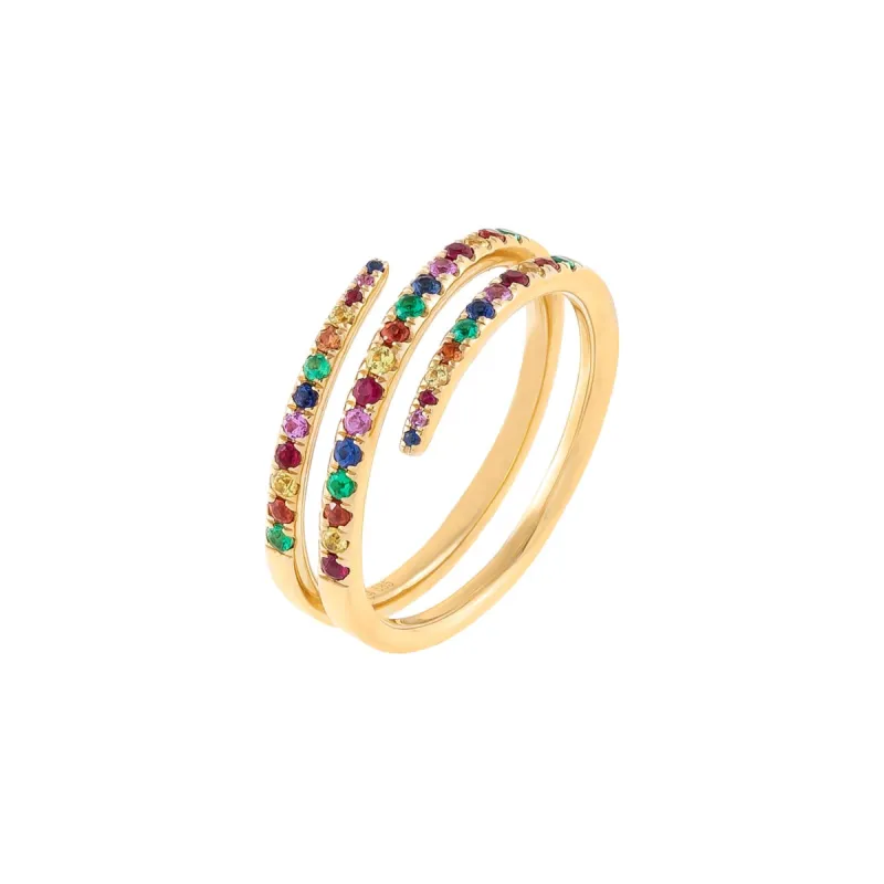 Multi-Color Diamond Wrap Ring 14K sold by Adina Eden's