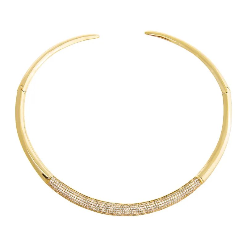 Pave Accented Graduated Collar Choker Necklace sold by Adina Eden's