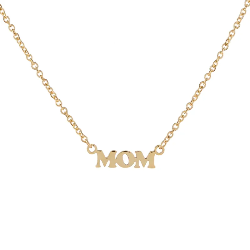 Mini Mom Nameplate Necklace 14K sold by Adina Eden's