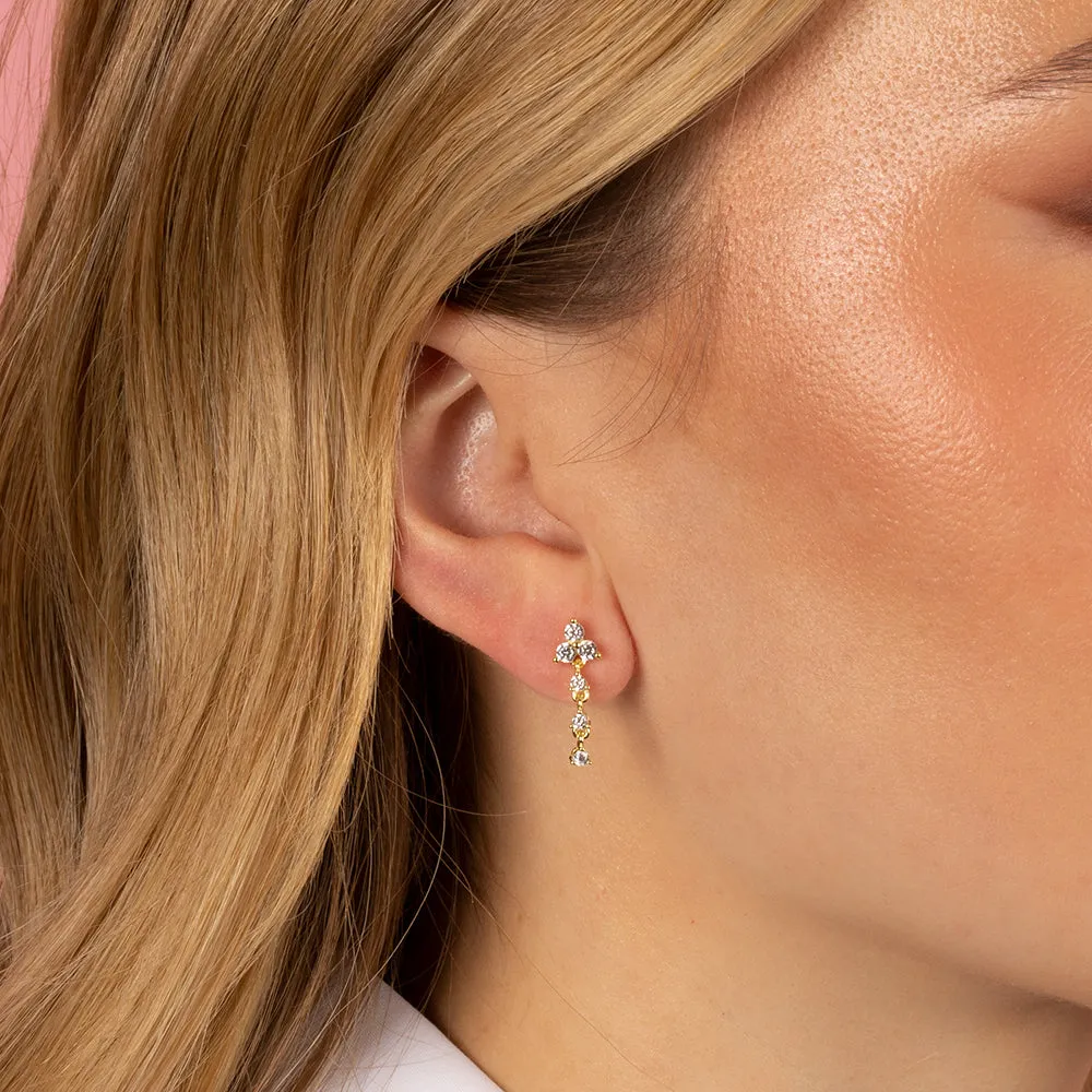 CZ Trio Cluster Drop Down Stud Earring sold by Adina Eden's product image thumbnail 3