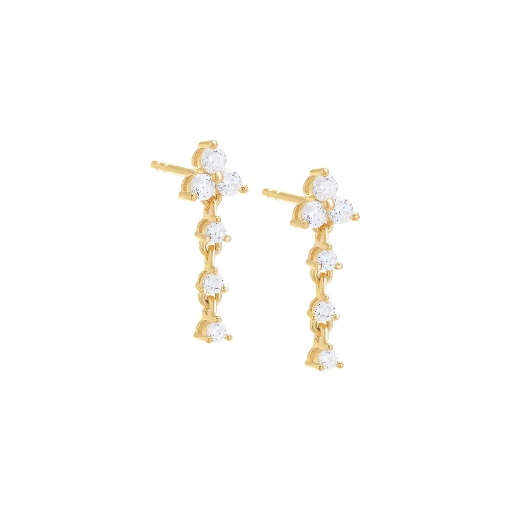 CZ Trio Cluster Drop Down Stud Earring sold by Adina Eden's
