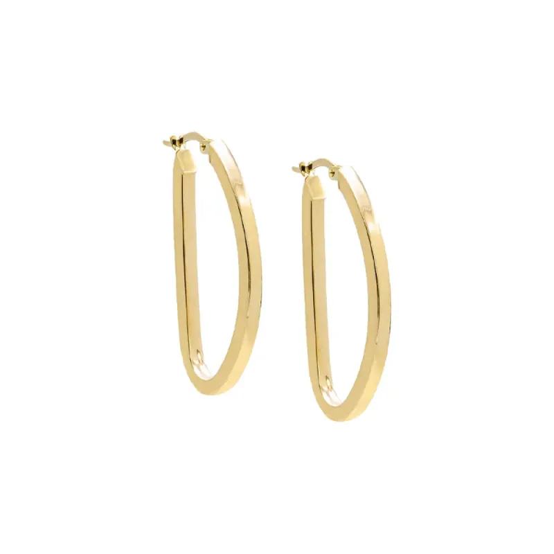Solid Unique Shape Hoop Earring 14K sold by Adina Eden's