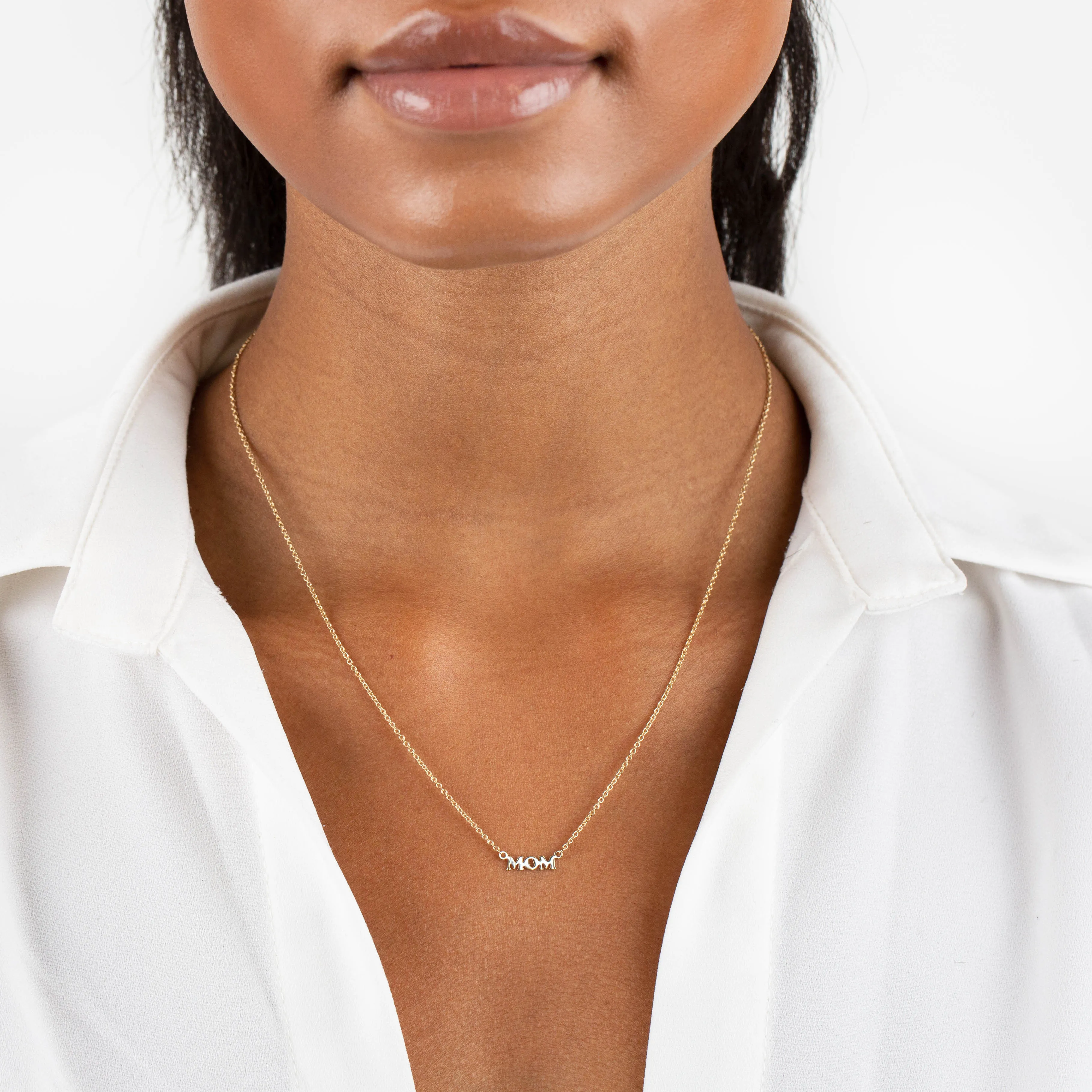 Mini Mom Nameplate Necklace 14K sold by Adina Eden's product image thumbnail 2