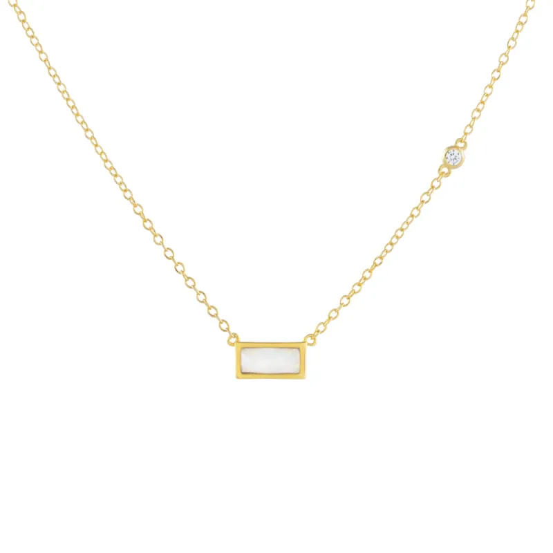 Opal Bar X Bezel Necklace sold by Adina Eden's