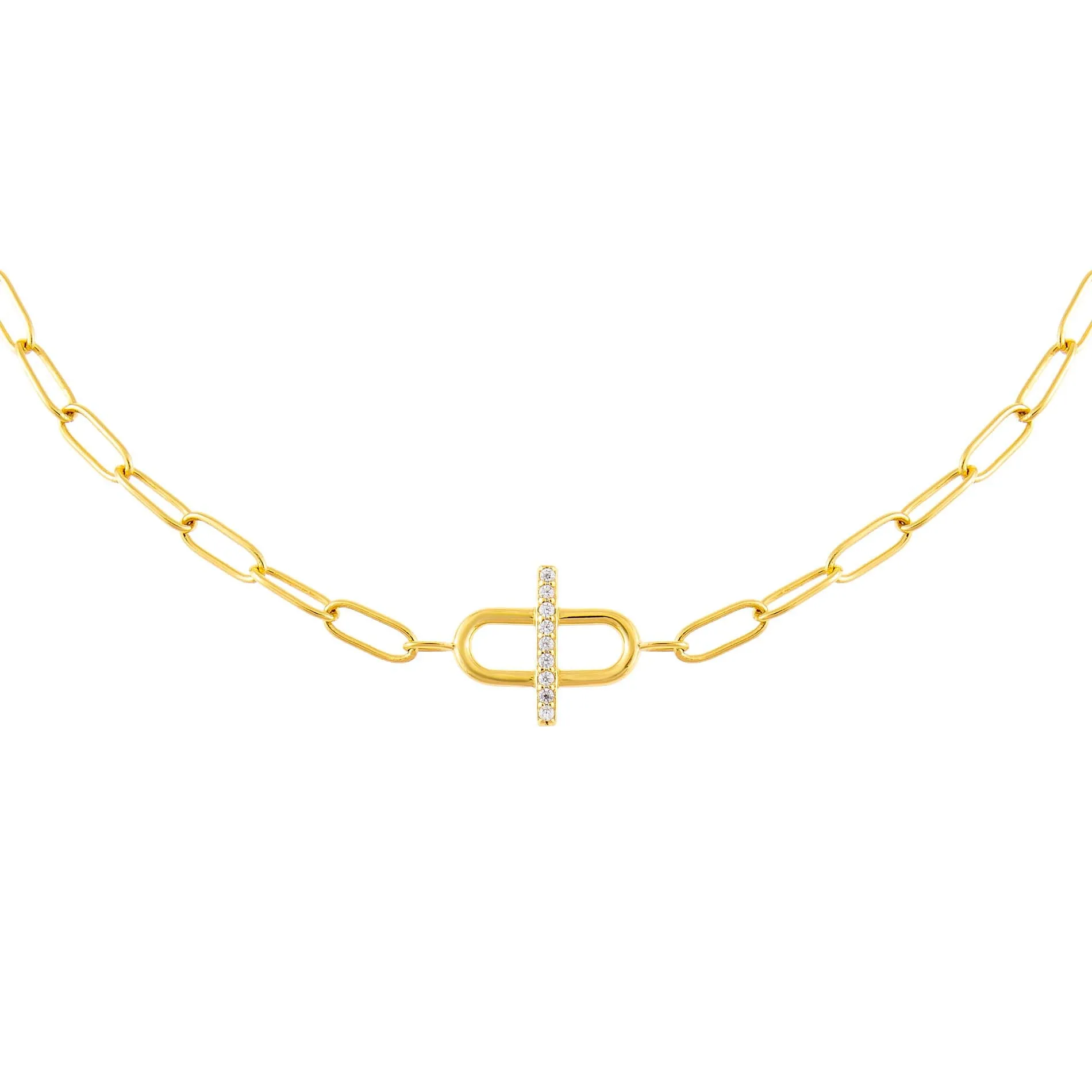 CZ Toggle Multi Link Choker sold by Adina Eden's