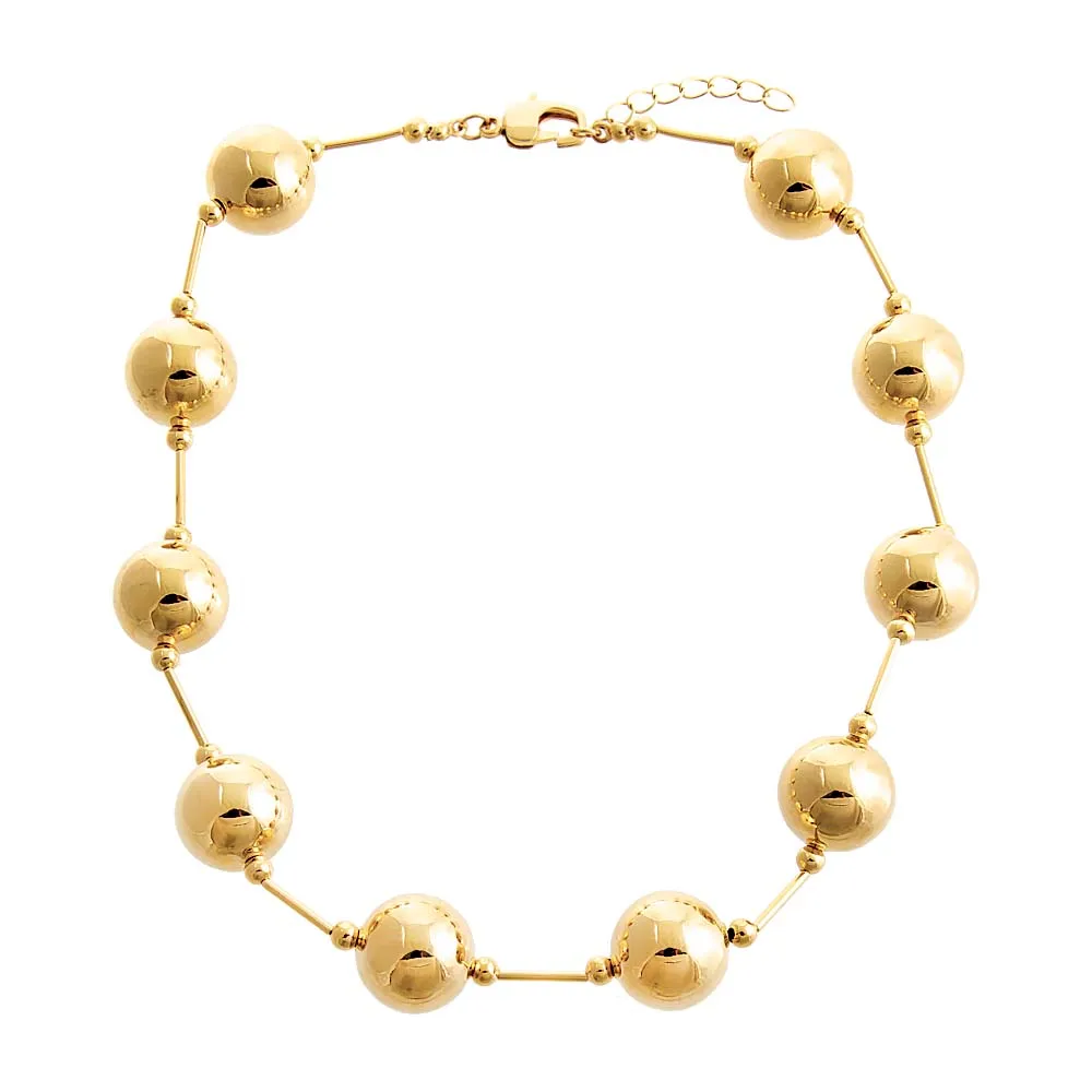 Solid Large Ball X Bar Necklace sold by Adina Eden's product image thumbnail 3