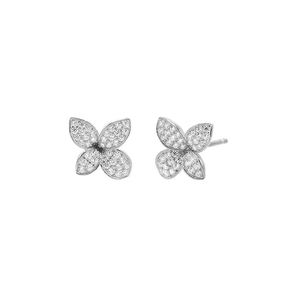 CZ Pave Fancy Flower Stud Earring sold by Adina Eden's product image thumbnail 3