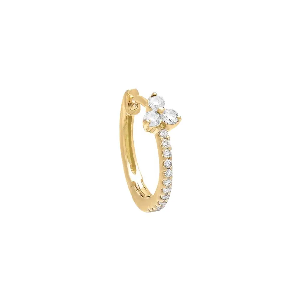 Pavé Diamond Cluster Huggie Earring 14K sold by Adina Eden's product image thumbnail 3