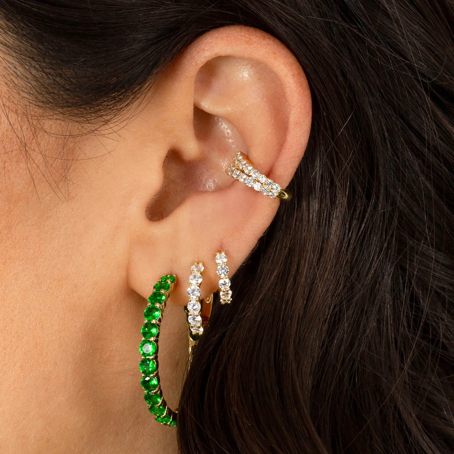 Graduated Double Row CZ Ear Cuff sold by Adina Eden's product image thumbnail 3
