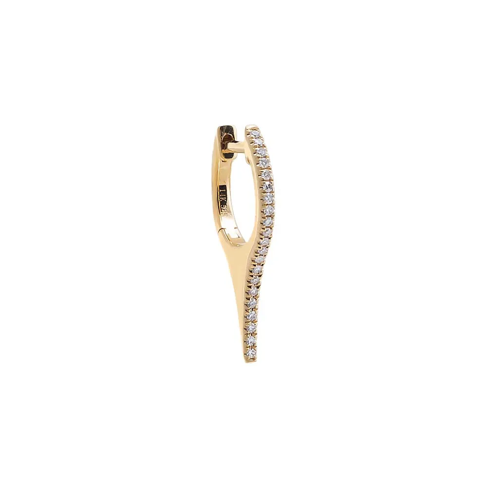 Diamond Pave Elongated Spike Huggie Earring 14K sold by Adina Eden's product image thumbnail 5
