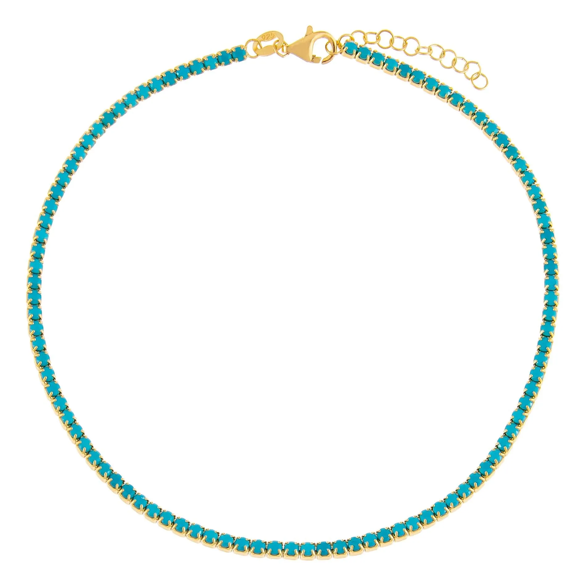 Thin Colored Tennis Anklet sold by Adina Eden's product image thumbnail 2