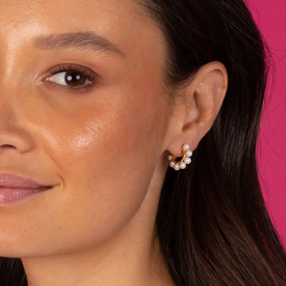 Mini Pearl Hoop Earring sold by Adina Eden's product image thumbnail 2