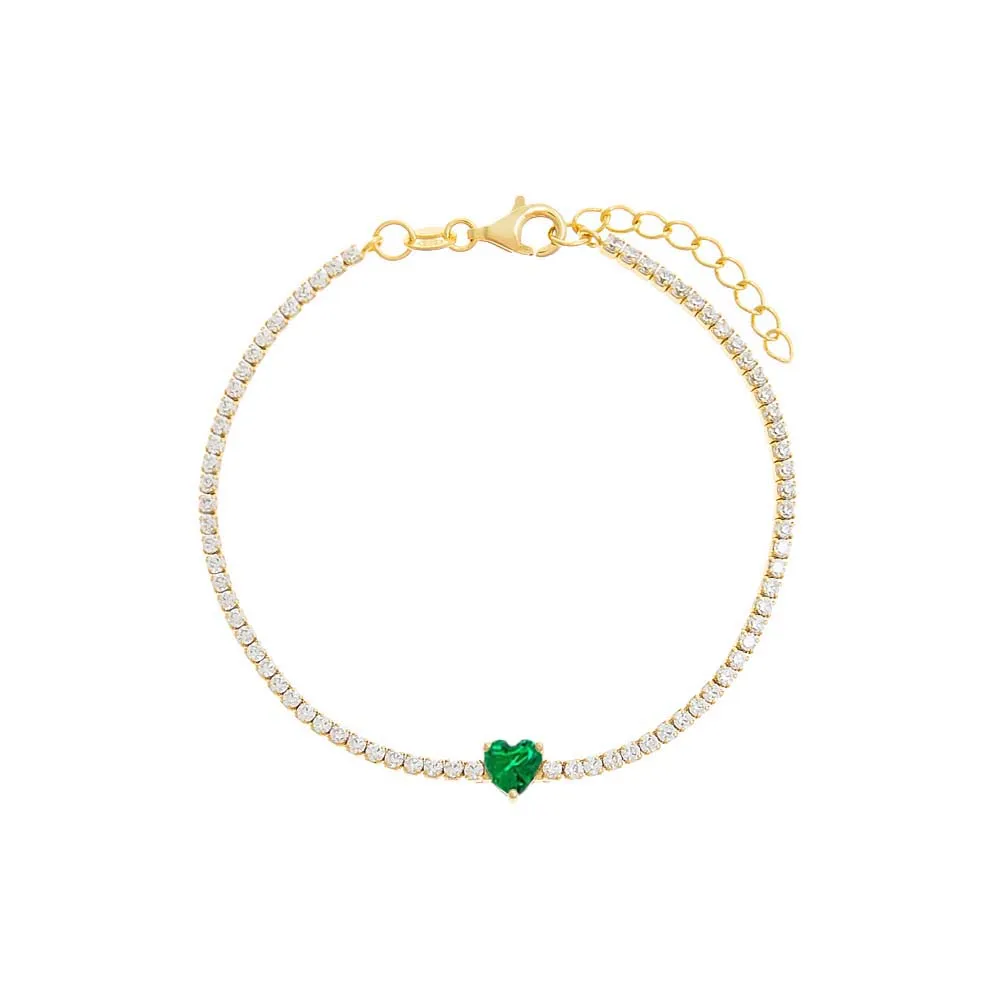 CZ Heart Stone Tennis Bracelet sold by Adina Eden's product image thumbnail 2