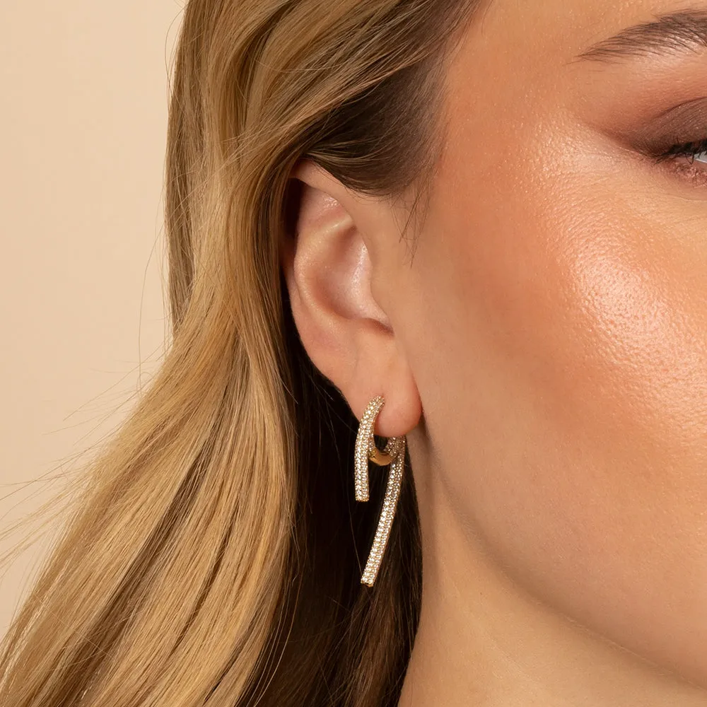 Pavé Front Back Claw Huggie Earring sold by Adina Eden's product image thumbnail 2