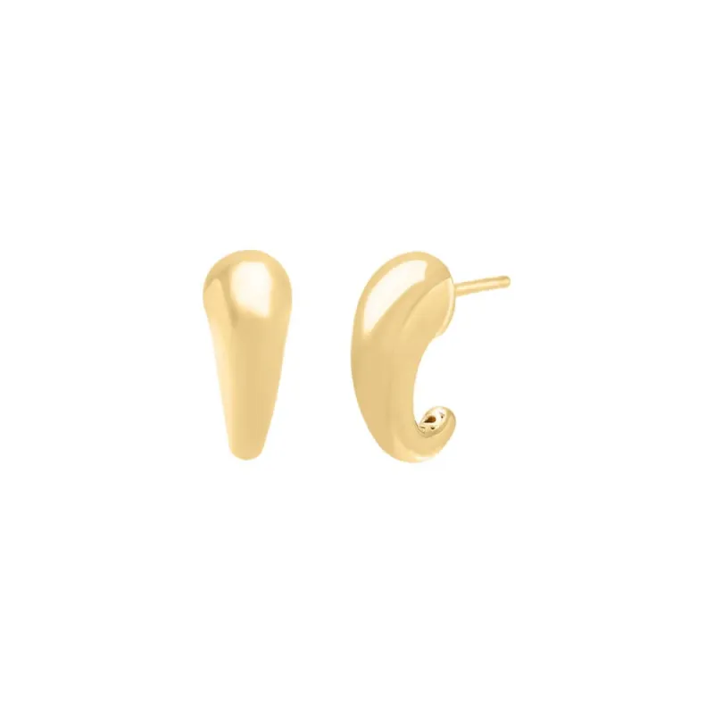 Solid Claw Hoop Stud Earring 14K sold by Adina Eden's
