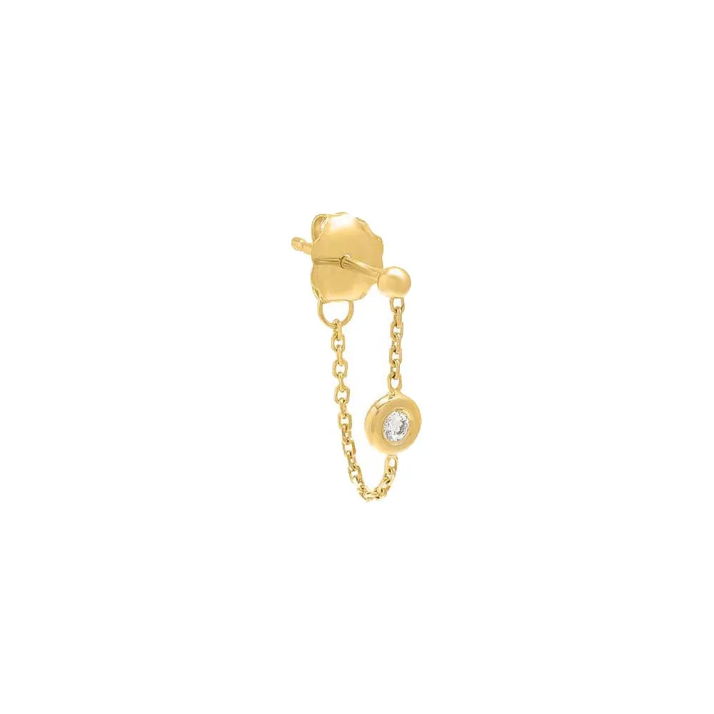 Tiny Diamond Front Back Chain Stud Earring 14K sold by Adina Eden's product image thumbnail 2