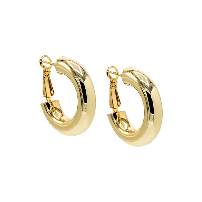 Wide Rounded Hollow Hoop Earring sold by Adina Eden's