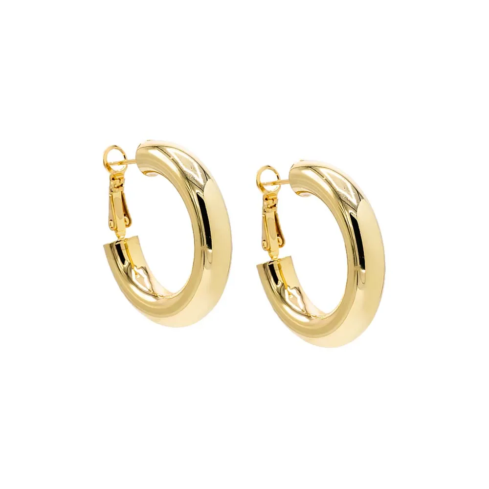 Wide Rounded Hollow Hoop Earring sold by Adina Eden's product image thumbnail 3