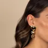 Solid Triple Graduated Heart Drop Stud Earring sold by Adina Eden's