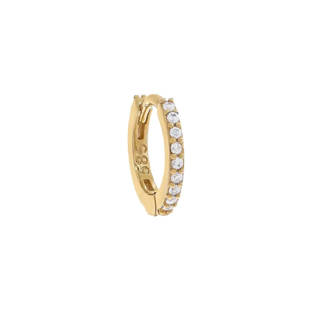 CZ Mini Huggie Earring 14K sold by Adina Eden's product image thumbnail 3