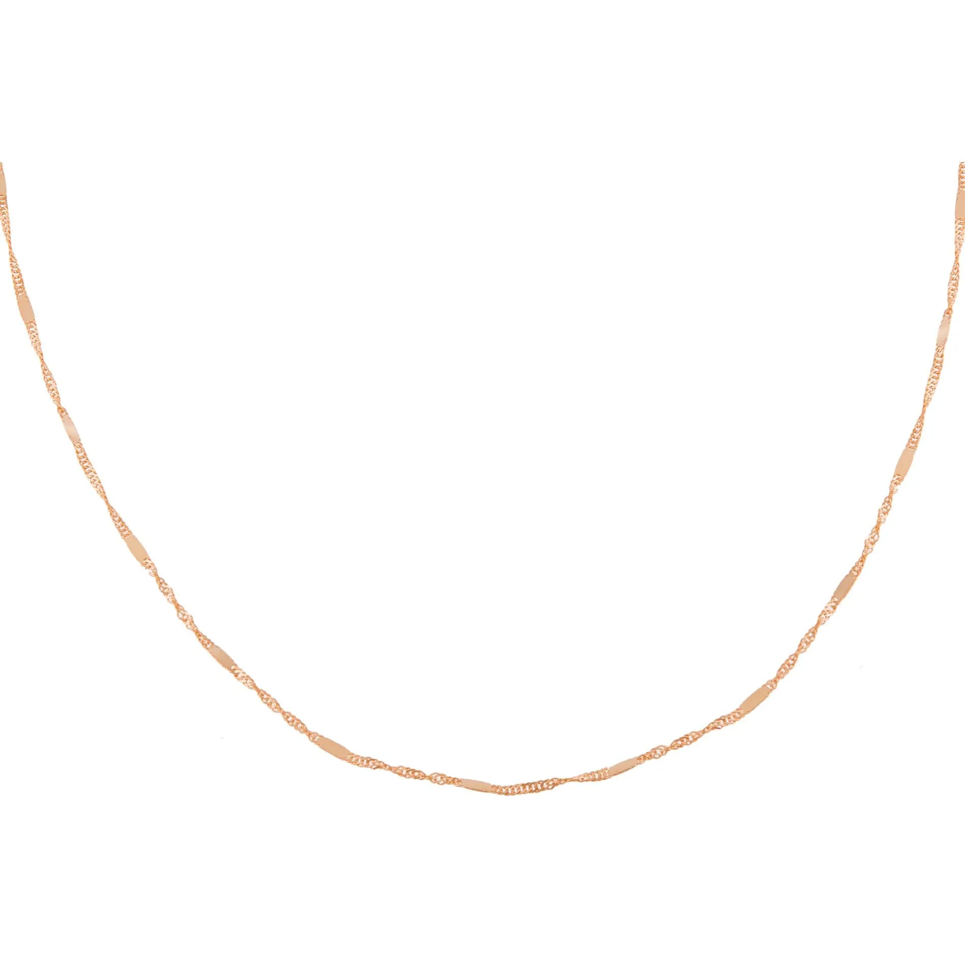 Solid Bar X Singapore Chain Necklace 14K sold by Adina Eden's