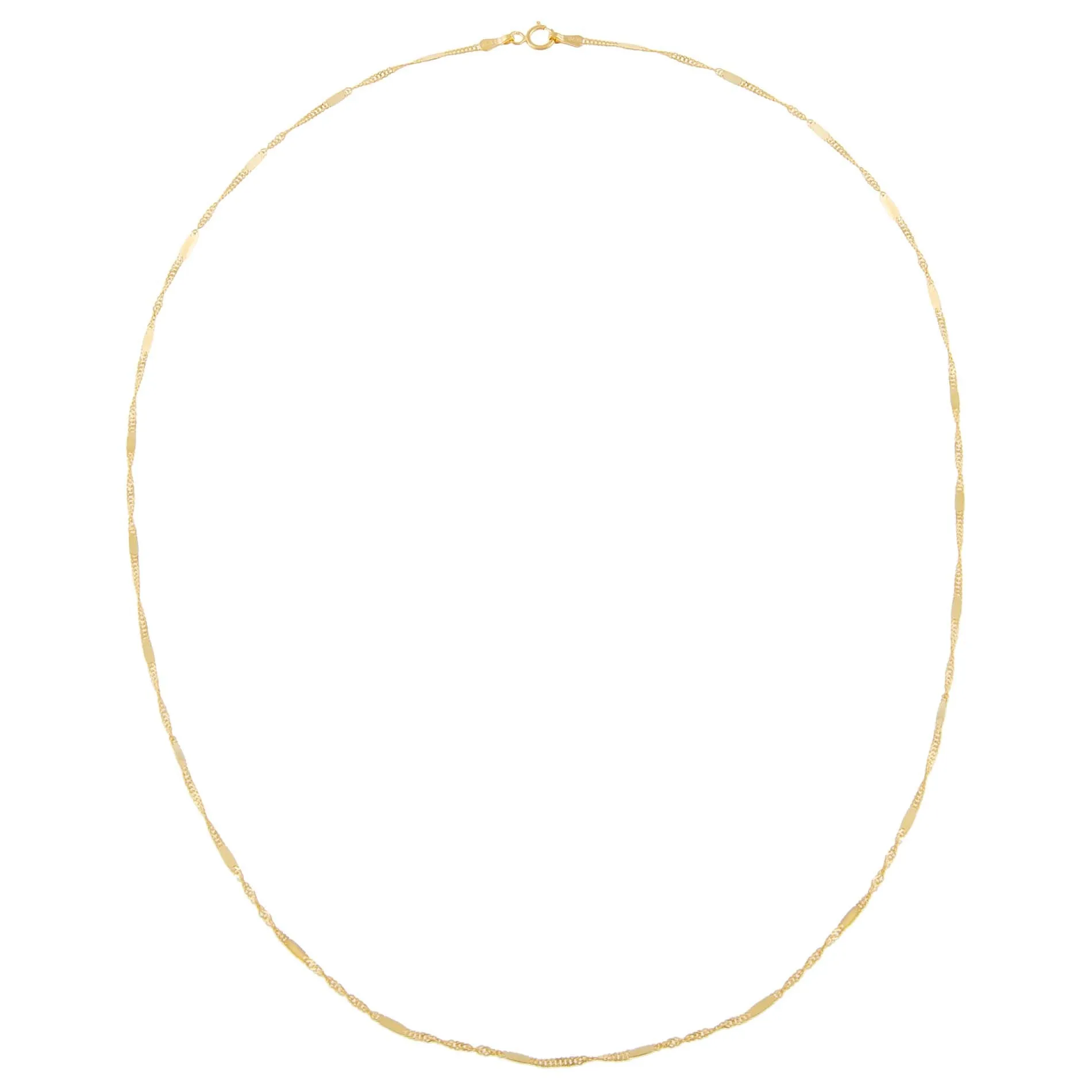 Solid Bar X Singapore Chain Necklace 14K sold by Adina Eden's product image thumbnail 3