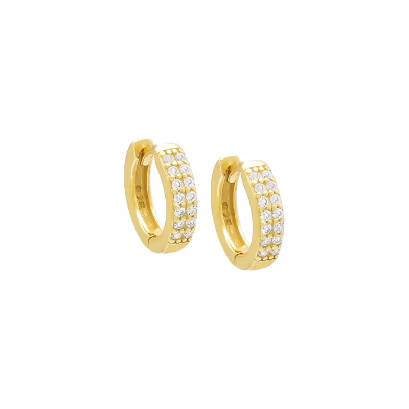Double Row Pavé Huggie Earring sold by Adina Eden's