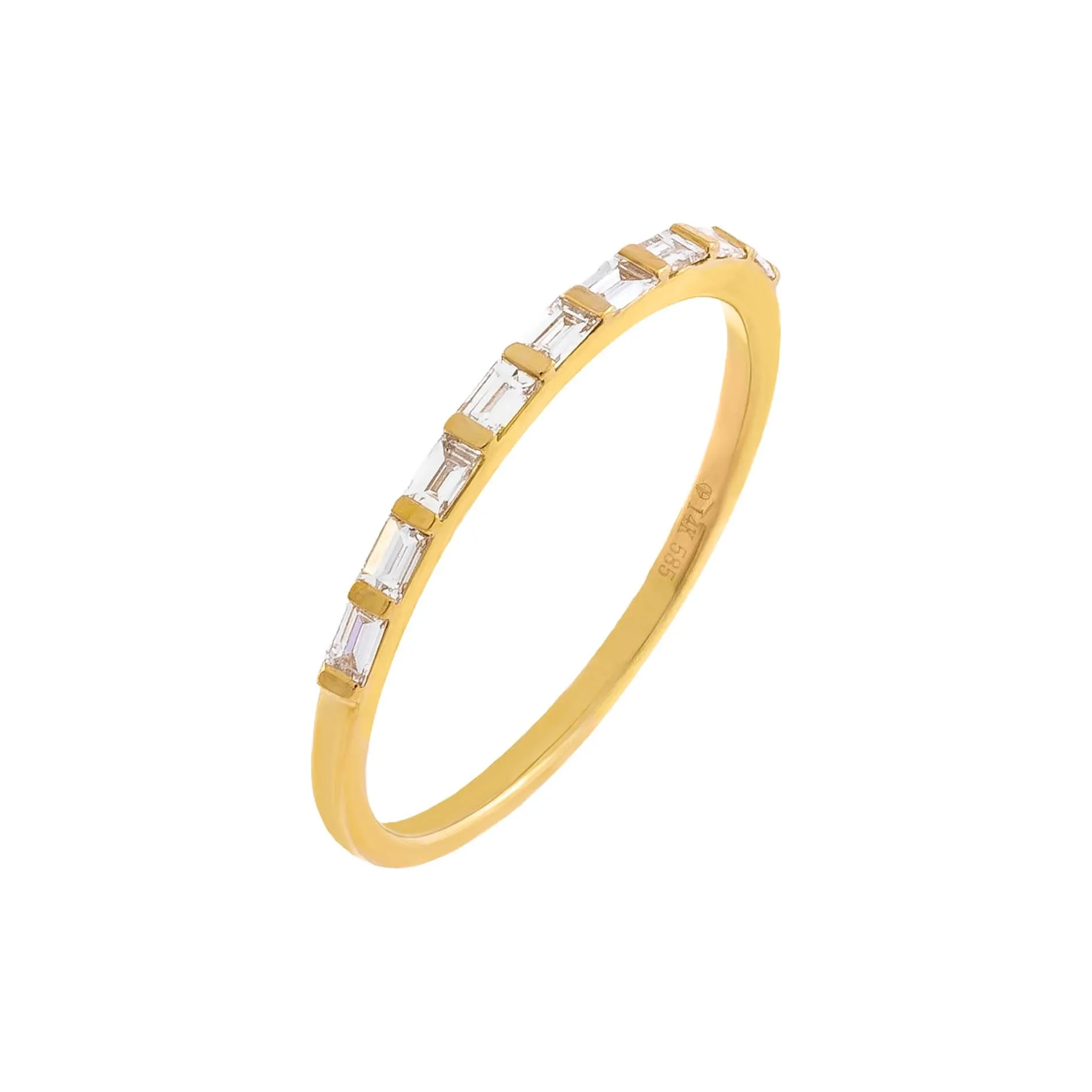 Diamond Dainty Multi-Baguette Band 14K sold by Adina Eden's