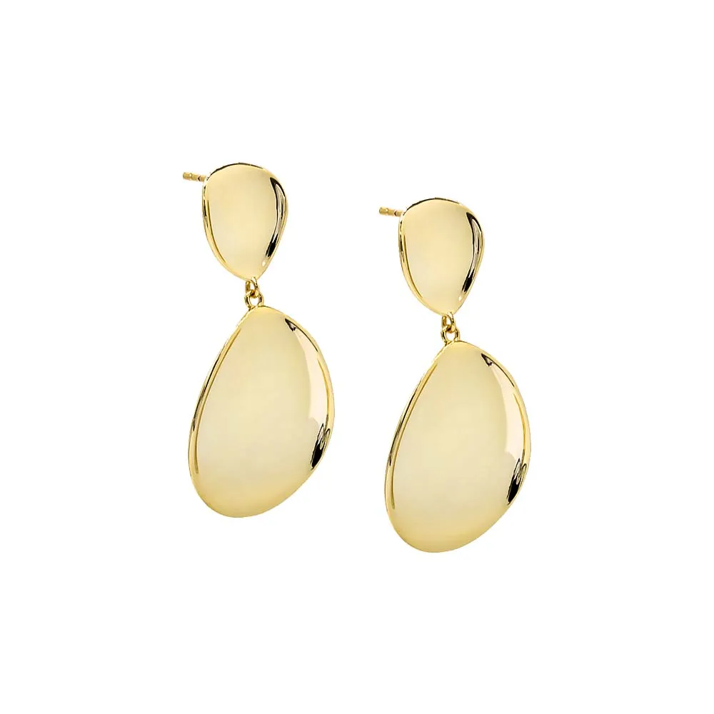 Solid Fluid Gold Drop Stud Earring sold by Adina Eden's