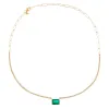 Diamond Emerald Tennis X Link Necklace 14K sold by Adina Eden's