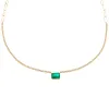 Diamond Emerald Tennis X Link Necklace 14K sold by Adina Eden's