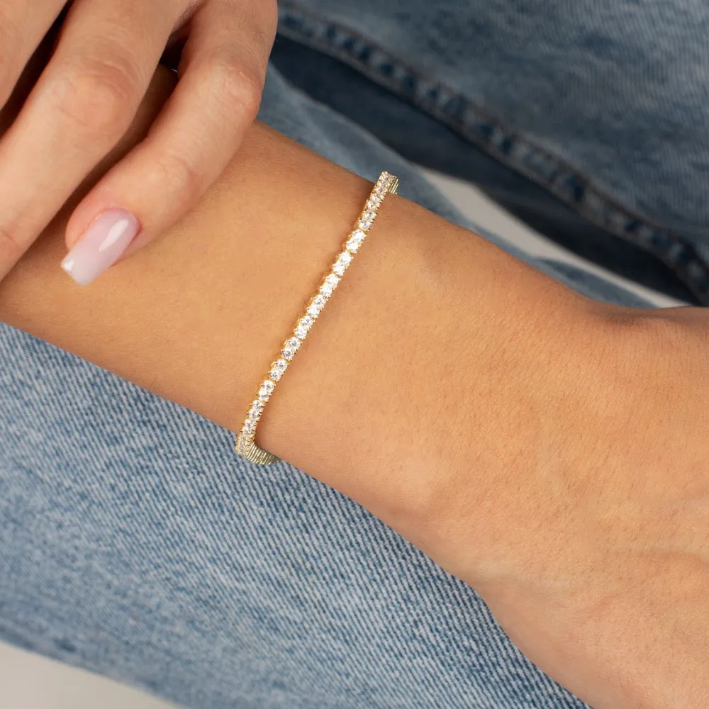 Thin Three Prong Tennis Bracelet sold by Adina Eden's product image thumbnail 2