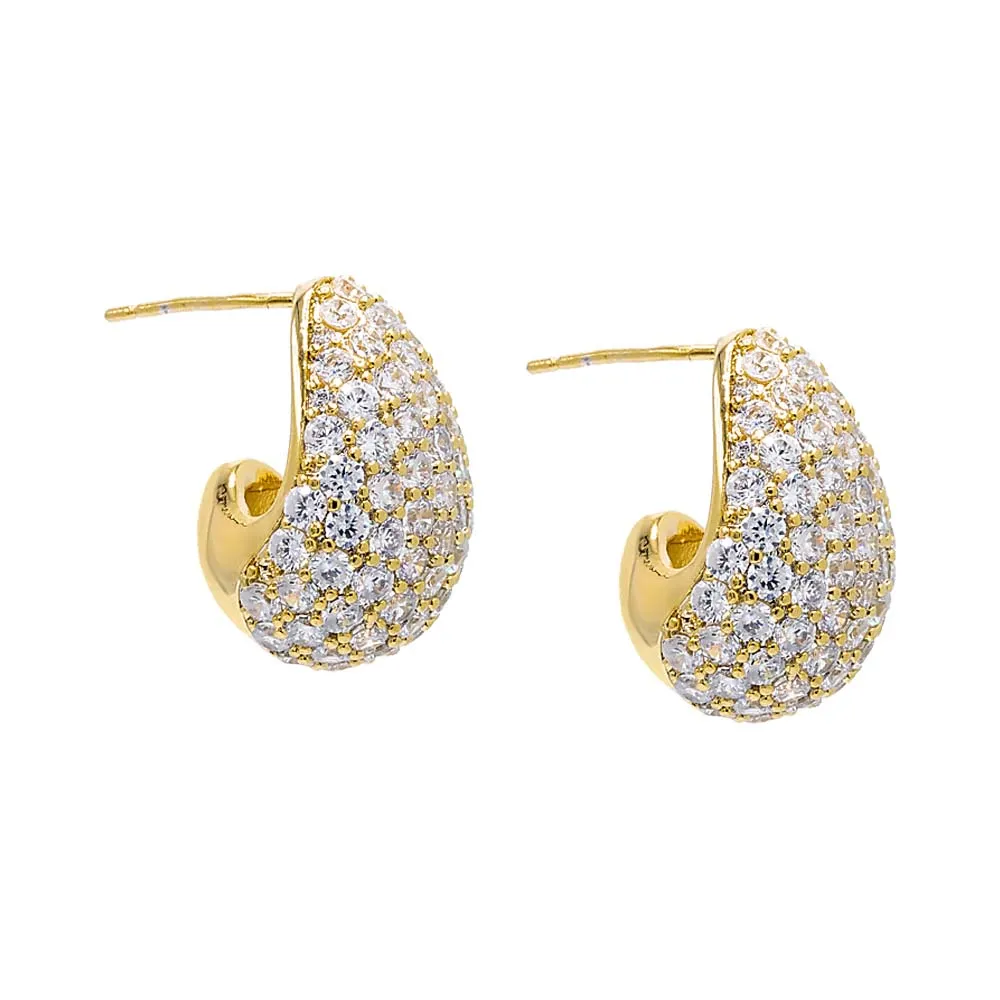 Pave Graduated Teardrop Stud Earring sold by Adina Eden's
