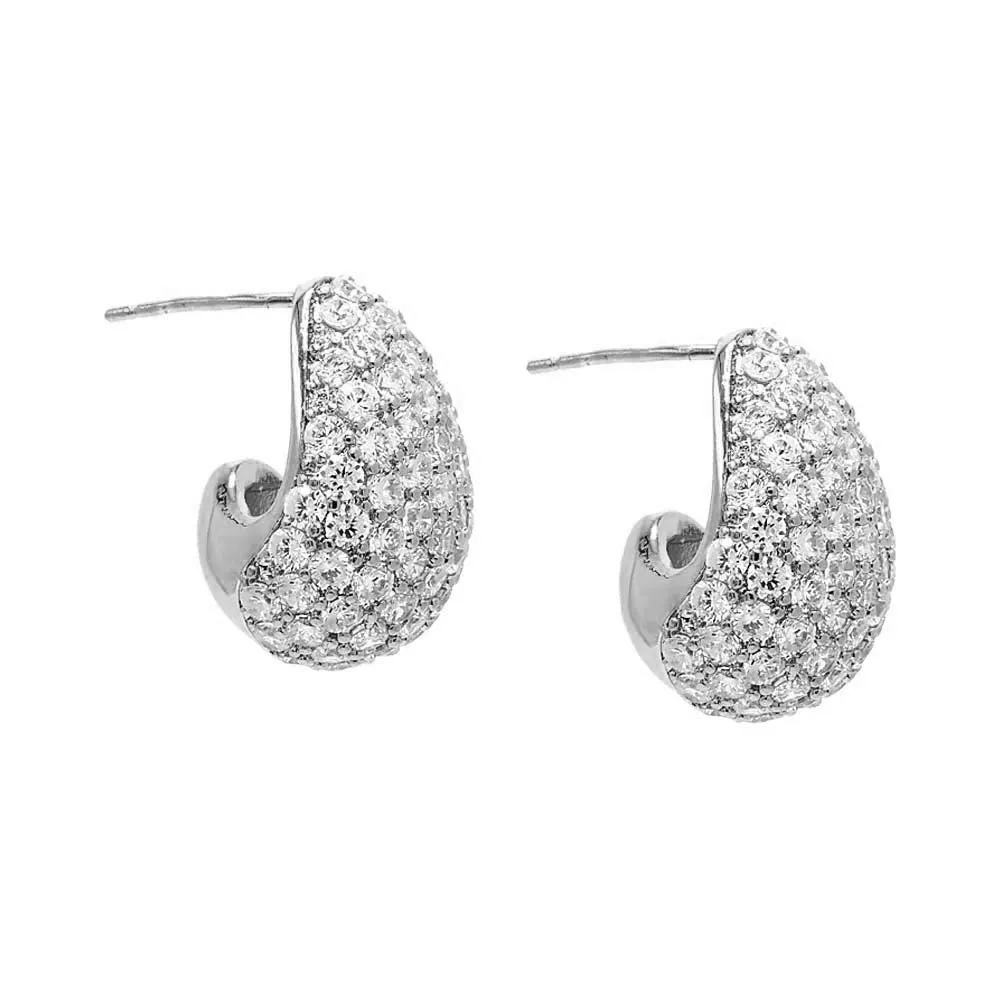 Pave Graduated Teardrop Stud Earring sold by Adina Eden's product image thumbnail 3