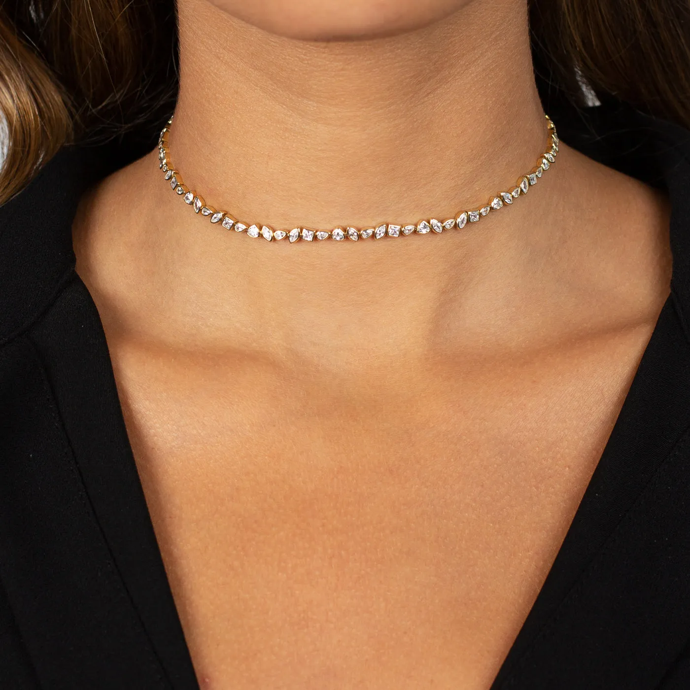 Multishape Bezel Tennis Choker sold by Adina Eden's product image thumbnail 2