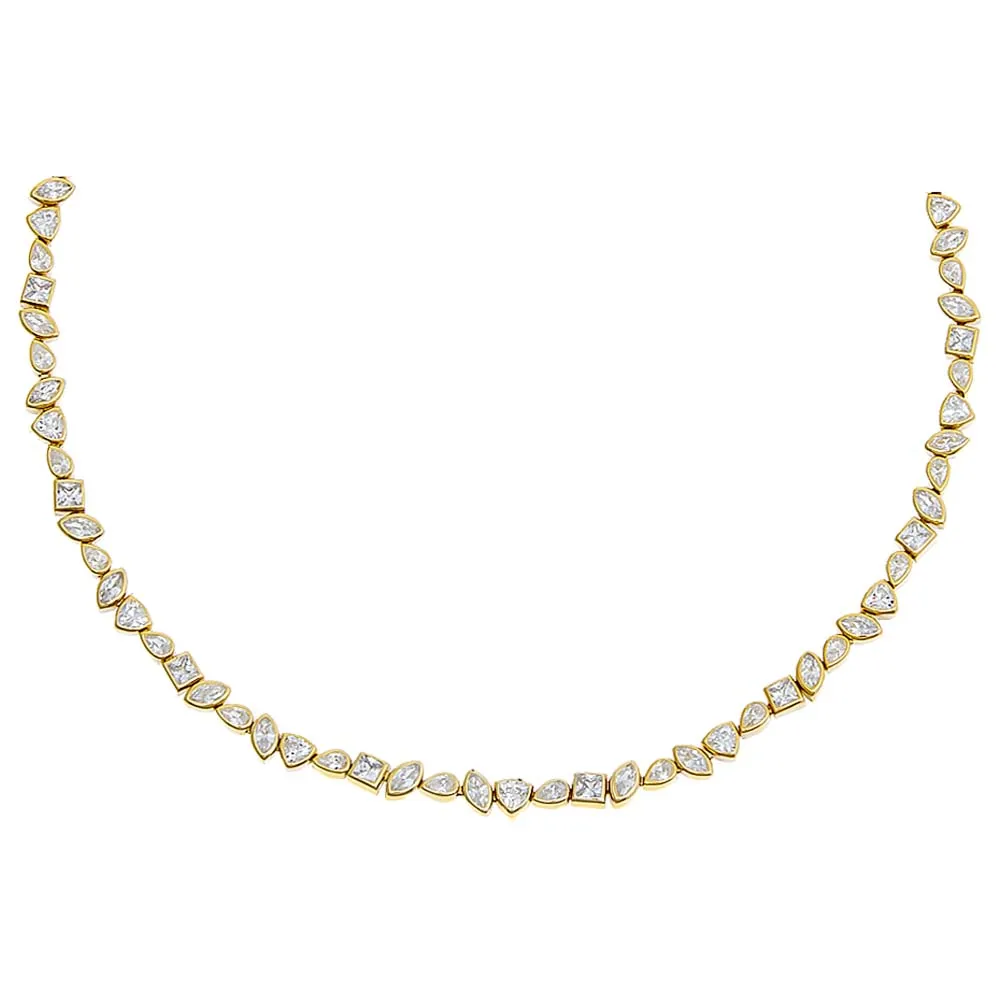 Multishape Bezel Tennis Choker sold by Adina Eden's