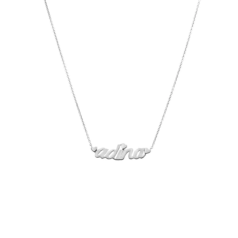 Solid Heart Accented Nameplate Necklace 14K sold by Adina Eden's product image thumbnail 2
