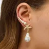 Pearl Starfish Drop Stud Earring sold by Adina Eden's