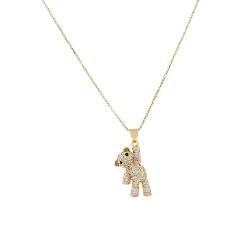 Pavé Bear Necklace sold by Adina Eden's