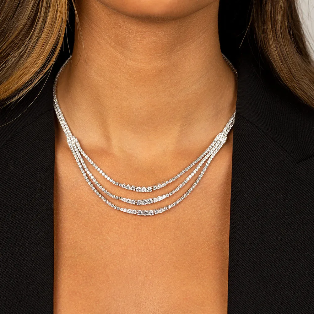 Triple Stranded Graduated Tennis Necklace sold by Adina Eden's product image thumbnail 2