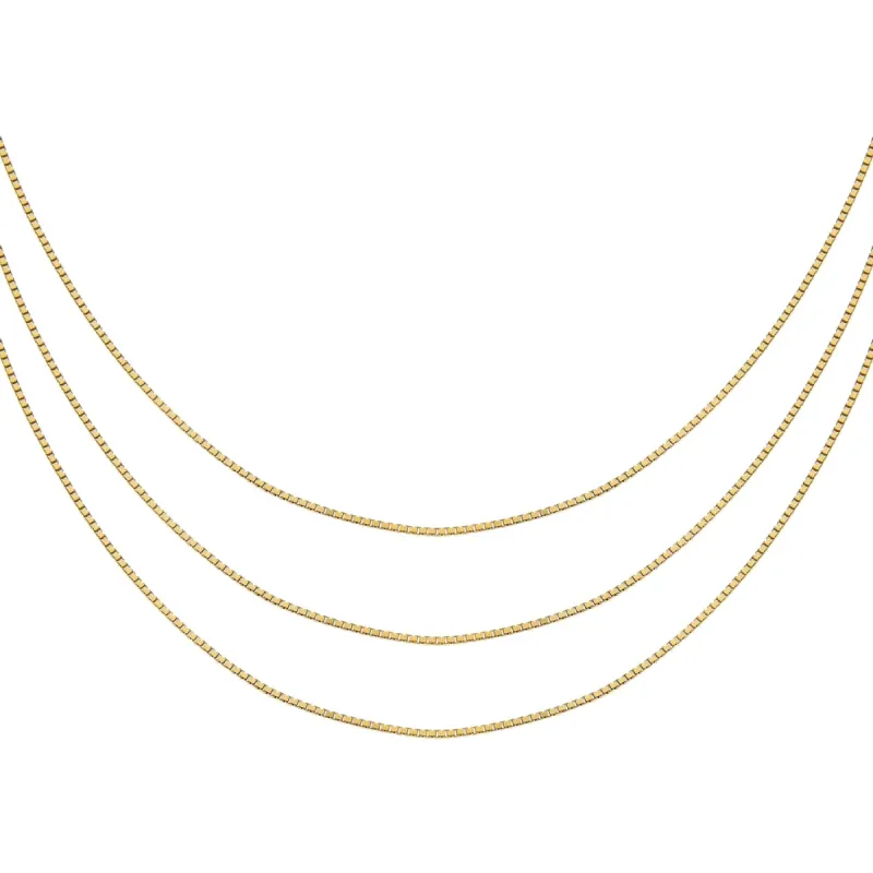 Thin Box Chain Necklace Combo Set sold by Adina Eden's