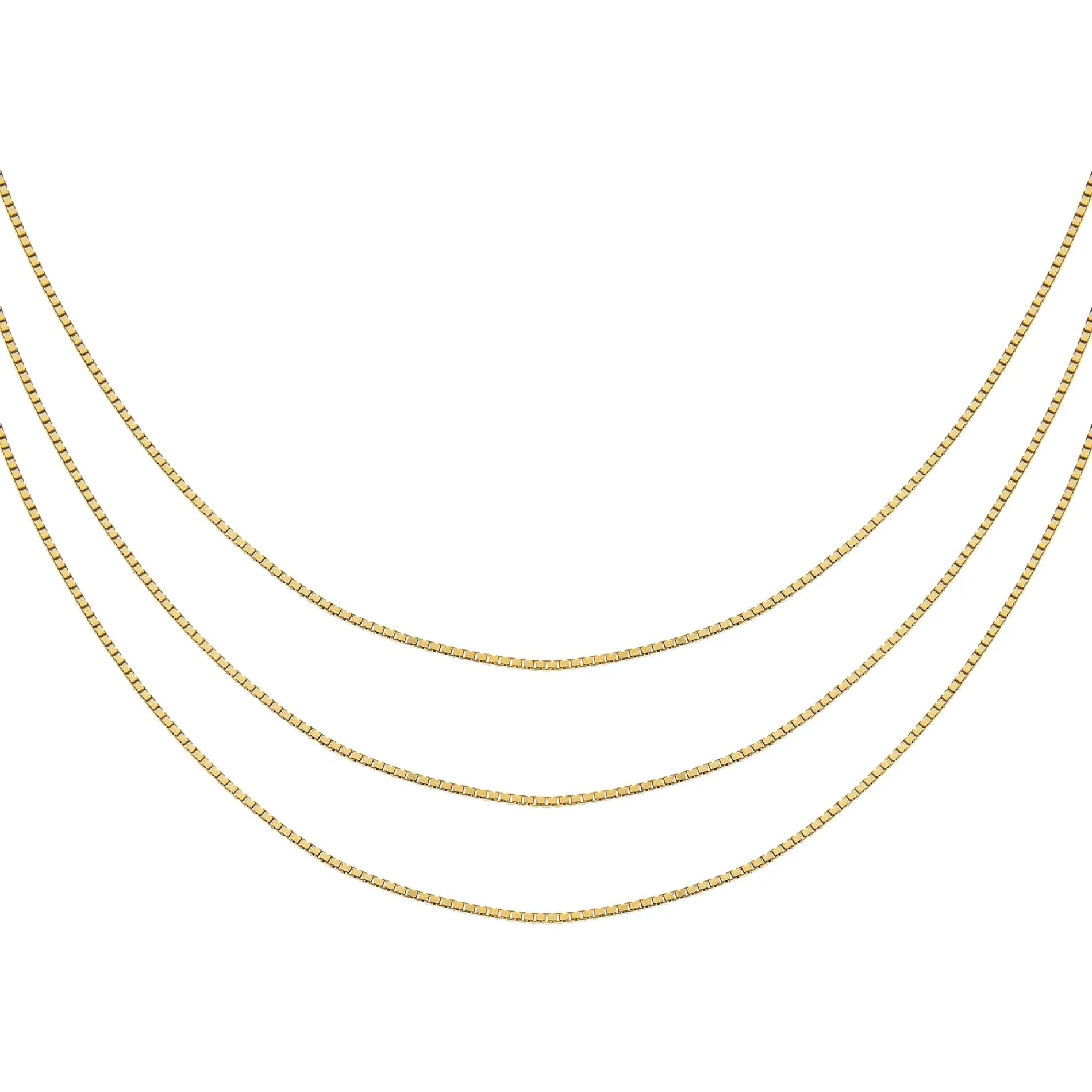 Thin Box Chain Necklace Combo Set sold by Adina Eden's