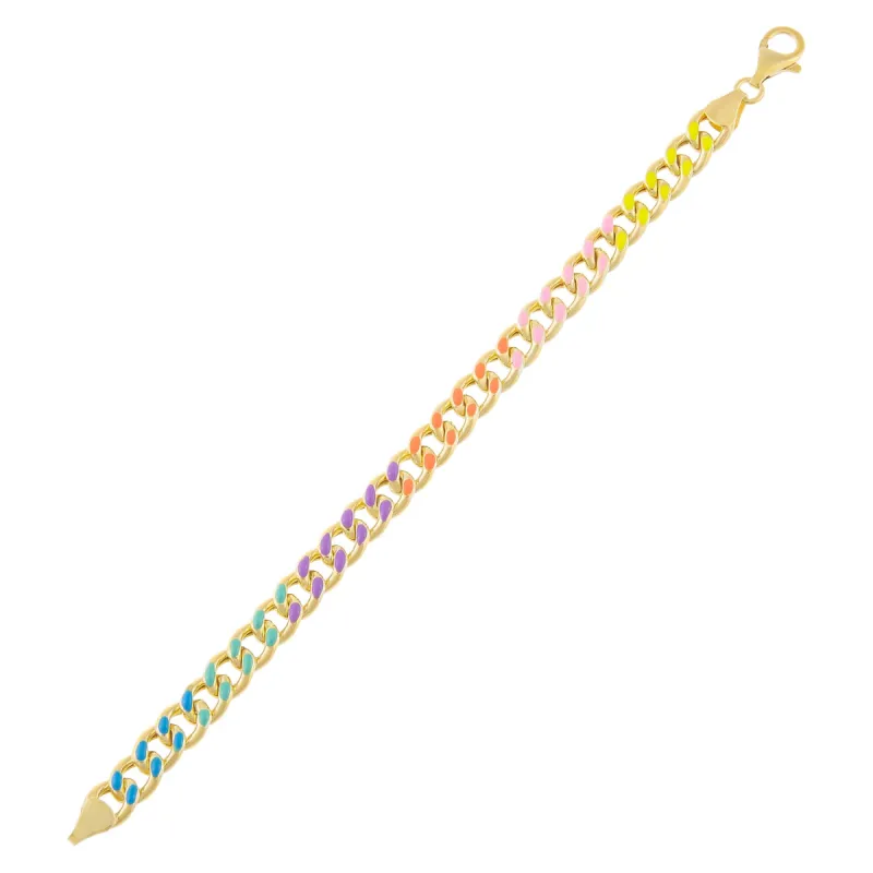 Neon Colored Chain Link Bracelet sold by Adina Eden's