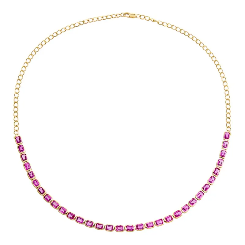 Ruby Baguette Tennis Choker 14K sold by Adina Eden's